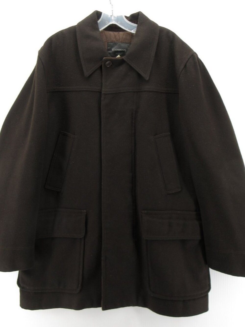 VGT Express Jacket Large Wool Blend Car Chore Coat Corduroy Trim Y2K *
